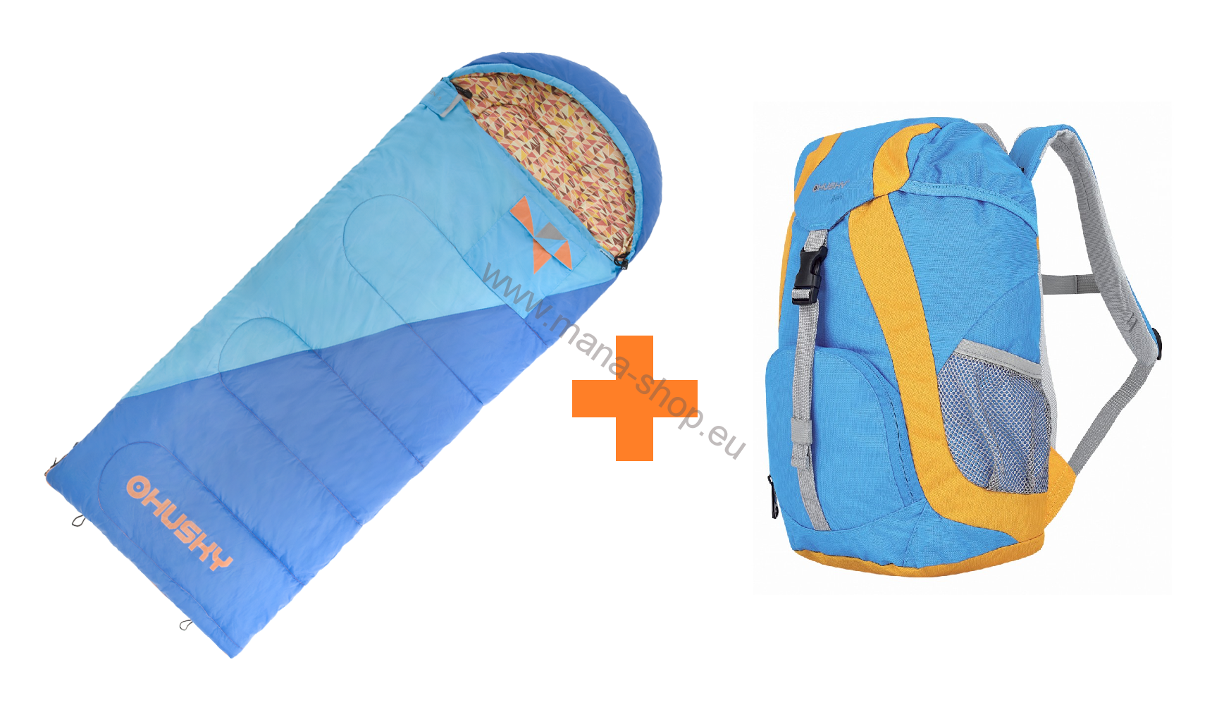 Schlafsack Outdoor KIDS MILEN -5°C HUSKY + Kinderrucksack SWEETY 6 l gratis