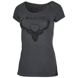 Damen T-Shirt Deer NEW HUSKY schwarz